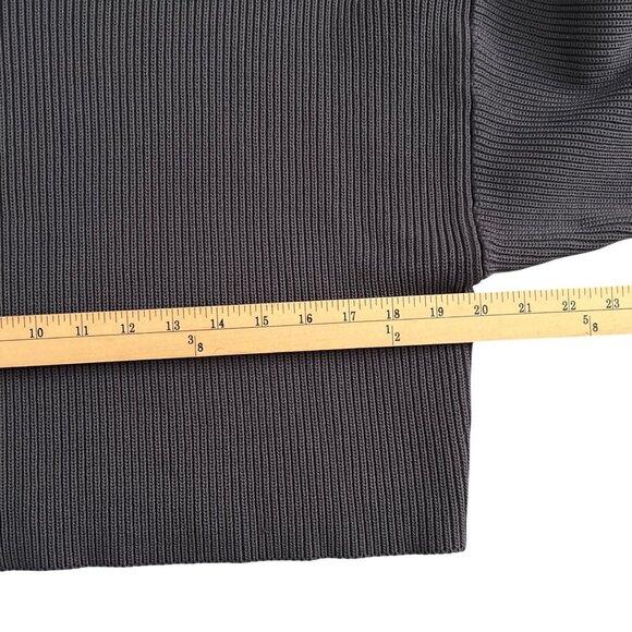 ZARA Gray Ribbed Mock Neck Sweater Women’s M Boxy Knit Long Sleeve Pullover - Picture 6 of 8